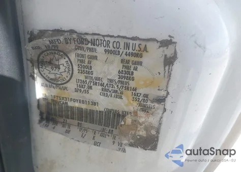 2000 Ford F-350 Lariat/Xl/Xlt из США, поврежденный, VIN 1FTSX31F0YEB11381